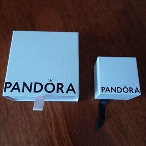 Bundle of Pandora White Jewelry Boxes with Black Logo.Price for 2